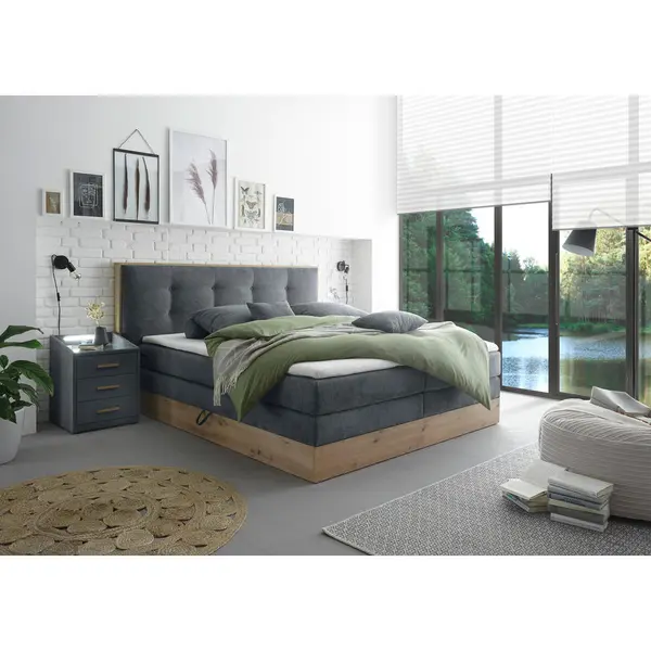 Boxspring, 180/200 cm, antracit