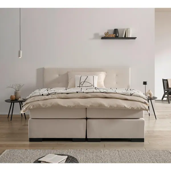 Boxspring, 180/200 cm, crem