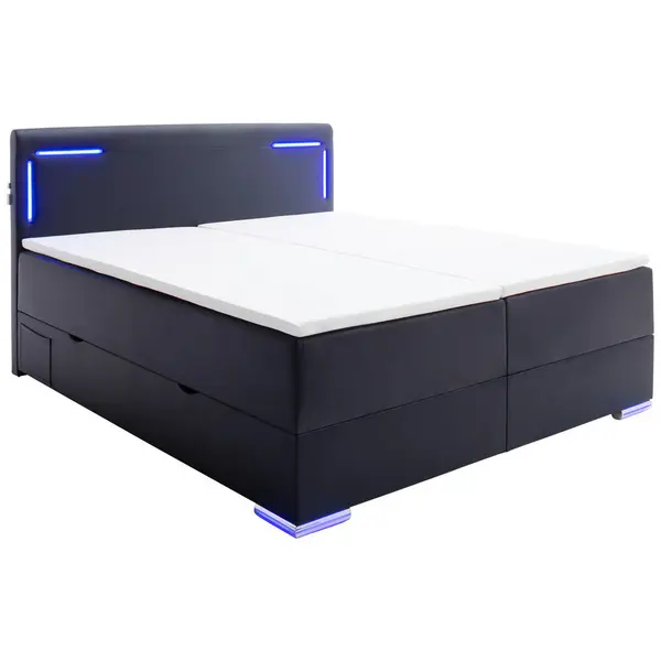 Boxspring, 180/200 cm, negru