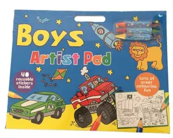 Boys. Artist Pad. 40 reusable stickers inside/***