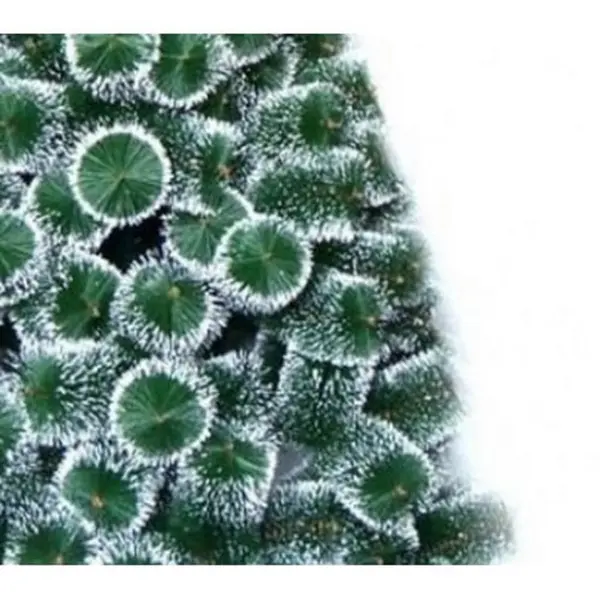Brad artificial de Craciun cu varfuri albe Novokids PineTree Alb Verde, Cu ace lungi, Coroana bogata, Inaltime 240 cm, Suport inclus, Pom de Craciun Ecologic