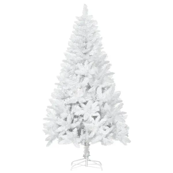 Brad de Craciun alb de 180 cm, brad artificial din PVC, decoratiune de Craciun de sarbatori HOMCOM | Aosom Romania