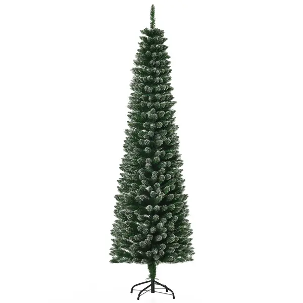 Brad de Craciun cu zapada artificiala190cm, Brad verde cu baza detasabila, decoratiune de Craciun, verde HOMCOM | Aosom Romania