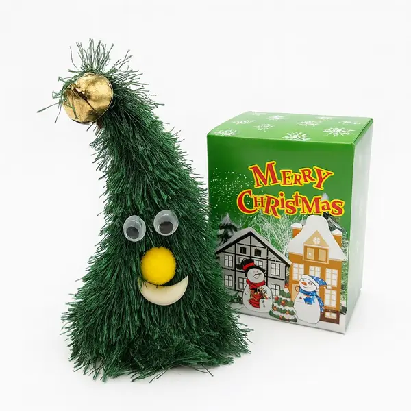 Bradut Craciun Muzical si Dansator - Figurina Amuzanta cu Clopotel, 18.5cm