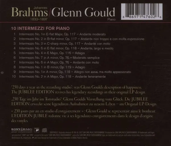 Brahms: 10 Intermezzi For Piano | Glenn Gould