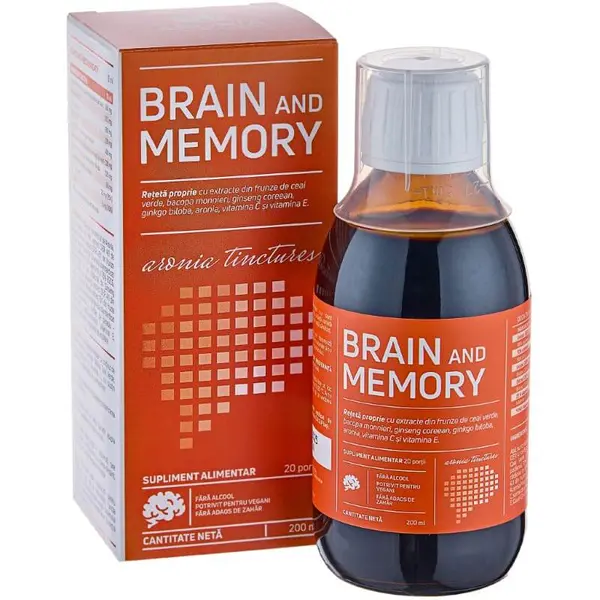 Brain and Memory 200ml — formulă fără cafeină, pentru susținerea funcțiilor cognitive, concentrării și clarității mentale
