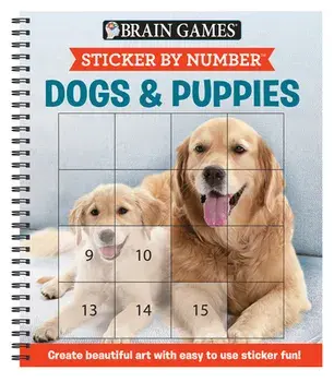 Brain Games - Sticker by Number: Dogs & Puppies (Square Stickers): Create Beautiful Art with Easy to Use Sticker Fun!/***
