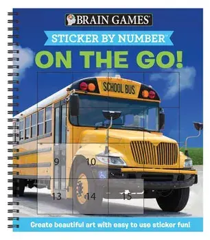 Brain Games - Sticker by Number: On the Go (Square Stickers): Create Beautiful Art with Easy to Use Sticker Fun!/***