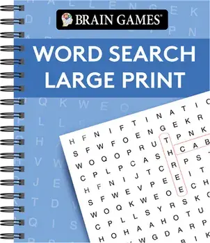 Brain Games - Word Search Large Print (Blue), Spiral/***