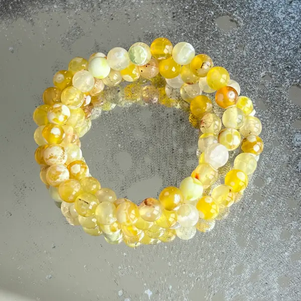 Bratara copii agat galben 6 mm