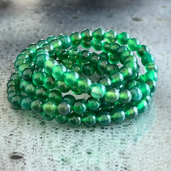 Bratara copii agat verde 6 mm
