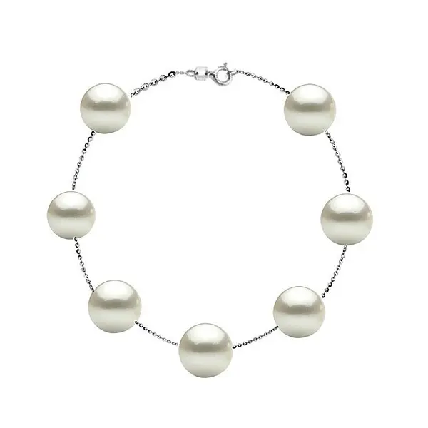 Bratara cu Perle Naturale, de 7-8 mm, Model Office si Argint, Calitate Premium