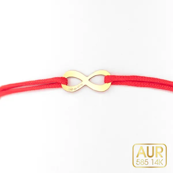 Brățară cu Șnur și Infinit din Aur 14K: O Bijuterie Eternă