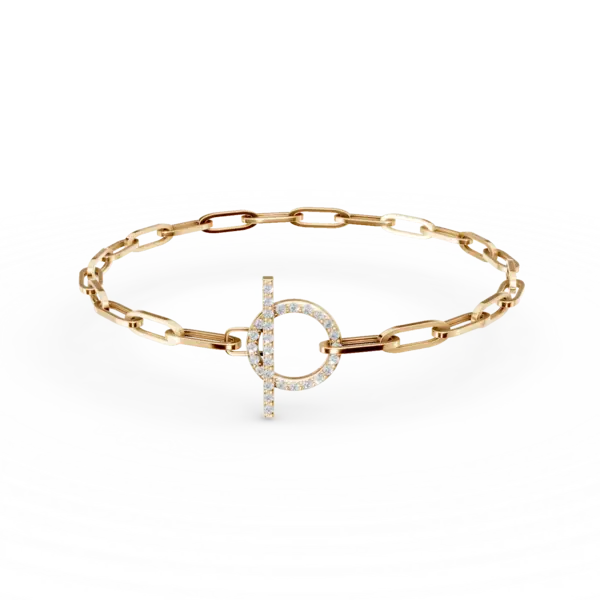 Bratara cu zale din aur galben cu diamante de 0.2ct