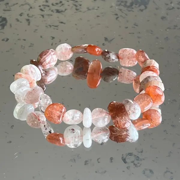 Bratara cuart rosu hematoid Pebble