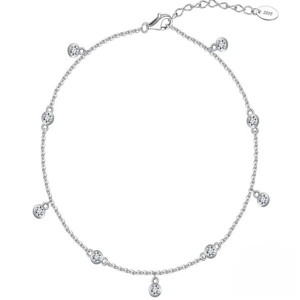 Bratara de glezna argint 925, JW1809, model elegant, placata cu rodiu