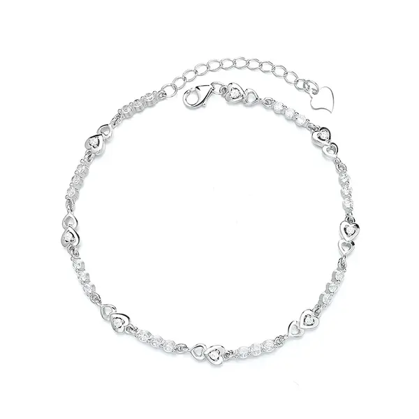 Bratara din argint 925 pentru dama, JW1604, model inimioare, placata cu rodiu