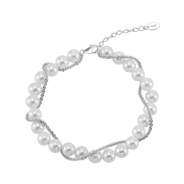 Bratara din argint 925 pentru dama, JW1713, model perlute , placata cu rodiu