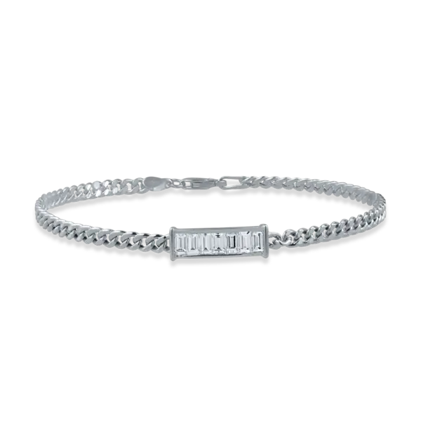 Bratara din aur alb cu diamante baguette de 0.64ct