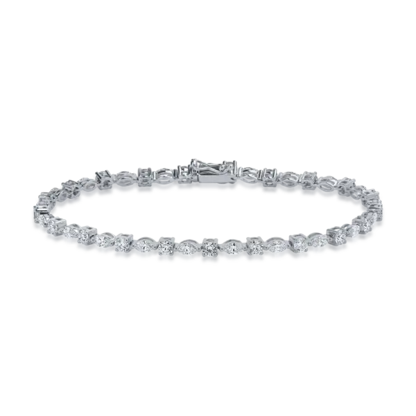 Bratara din aur alb cu diamante marquise si rotunde de 3.4ct