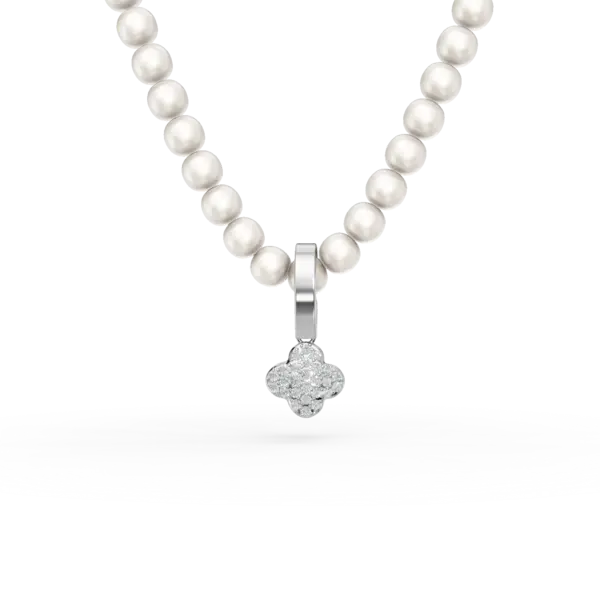 Bratara din aur alb cu perle de cultura de 43ct si diamante de 0.1ct