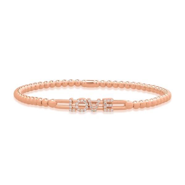 Bratara din aur roz cu diamante de 0.12ct