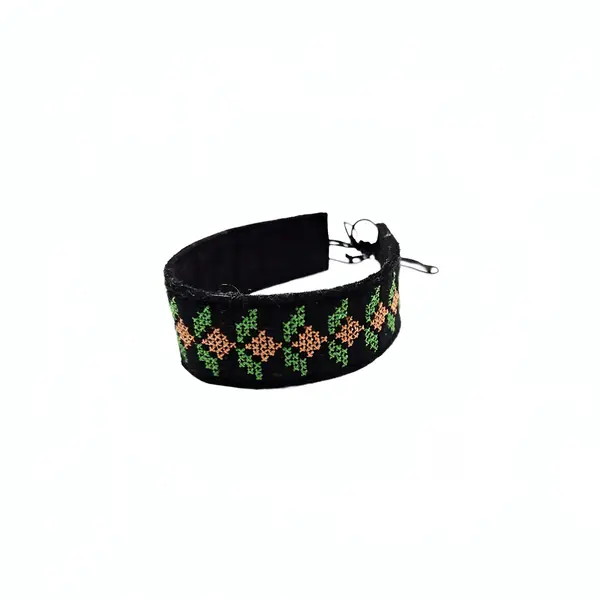 Bratara din fetru broderie traditionala model etno spic