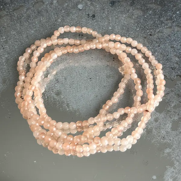 Bratara fatetata agat crem 3-4 mm