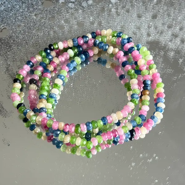 Bratara fatetata agat mix 4x3 mm