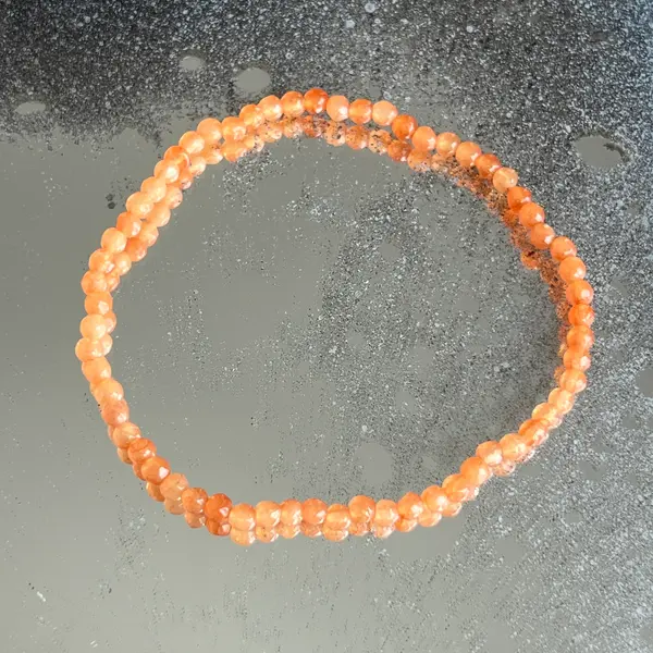 Bratara fatetata agat portocaliu 3 mm