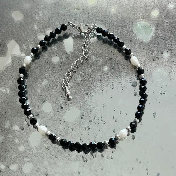 Brățară fatetata turmalina neagra 3.5 mm | Pearl 2