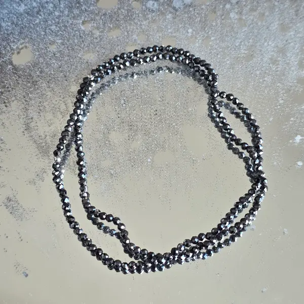 Bratara fatetata zircon negru 2 mm
