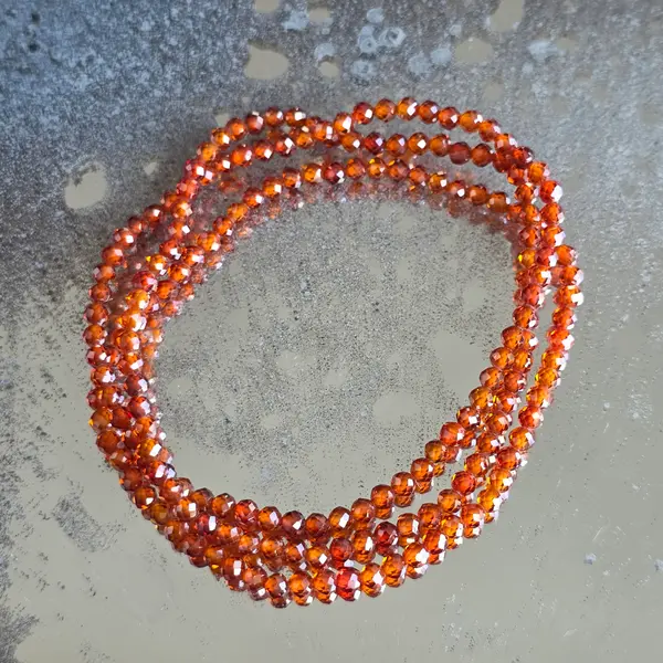 Bratara fatetata zircon portocaliu 3 mm