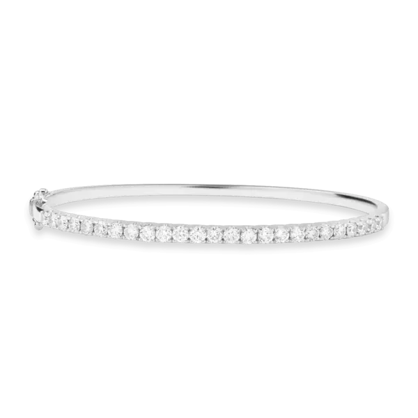 Bratara fixa din aur alb cu diamante de 2ct