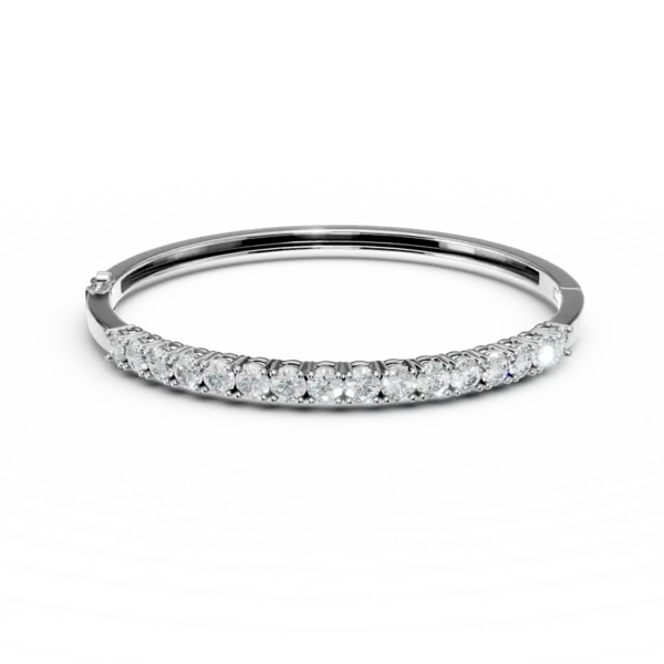 Bratara fixa din aur alb cu diamante de 3.38ct