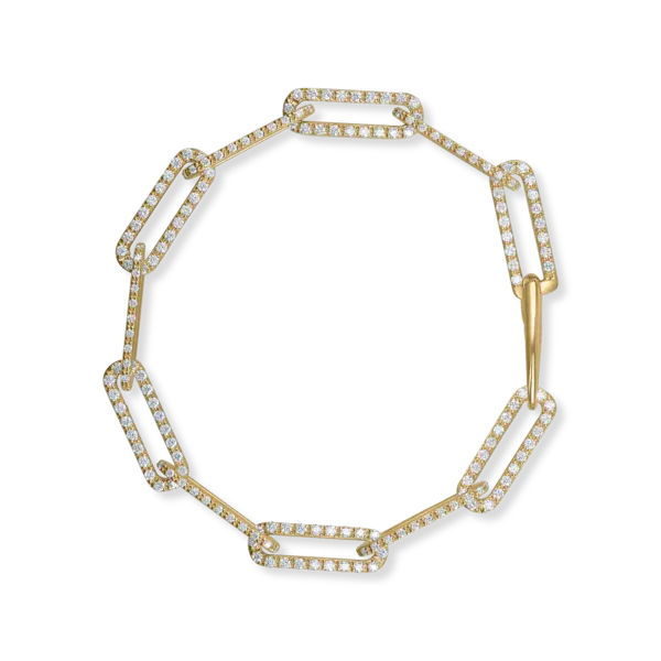 Bratara geometrica din aur galben cu diamante de 3.26ct