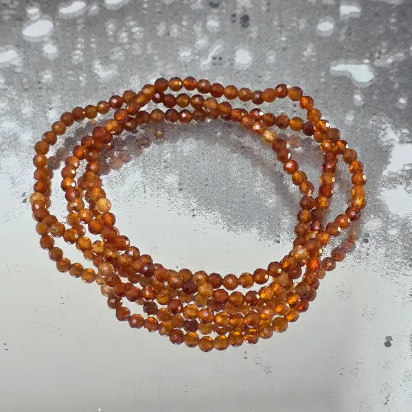Bratara granat portocaliu fatetat 3 mm