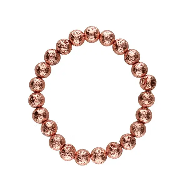 Bratara lava stones in cupru 8 mm