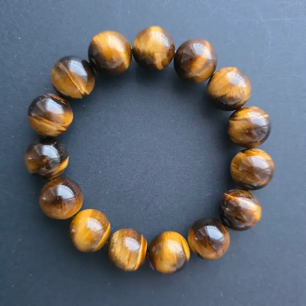 Bratara ochi de tigru galben 14 mm