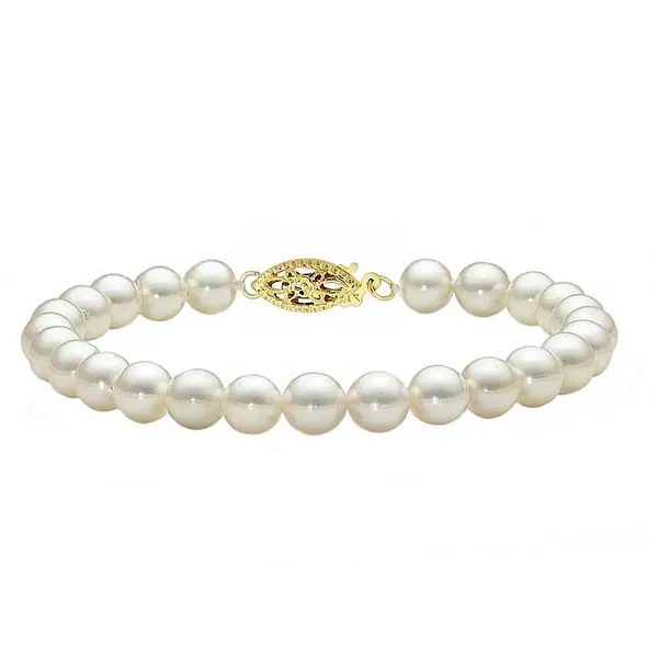Bratara Perle Naturale Akoya Japoneze 7,5-8 mm cu Inchizatoare Aur Galben 14K KASKADDA