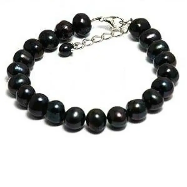 Bratara Perle Naturale Negre si Inchizatoare Argint 925