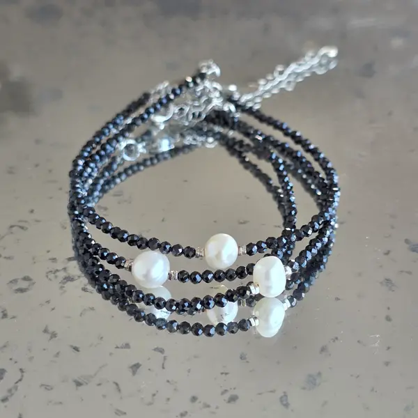 Brățară reglabila fatetata spinel 2 mm | Pearl
