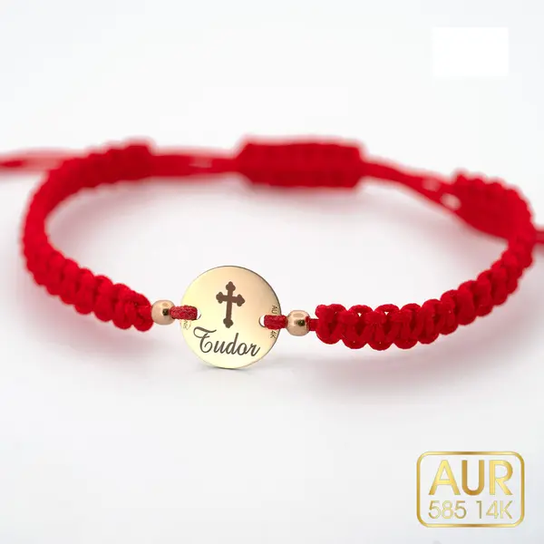 Bratara snur banut Aur 14k-personalizata prin gravura