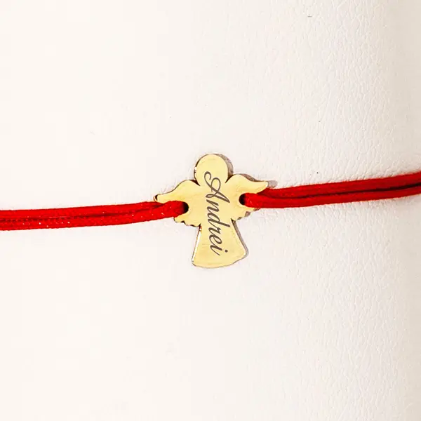 Bratara snur Ingeras Aur 14k-personalizata prin gravura