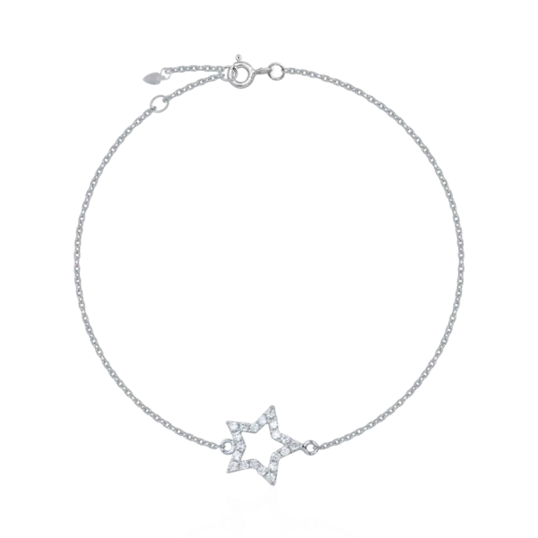 Bratara steluta din aur alb cu diamante de 0.05ct