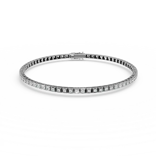 Bratara tennis din aur alb cu diamante de 0.5ct