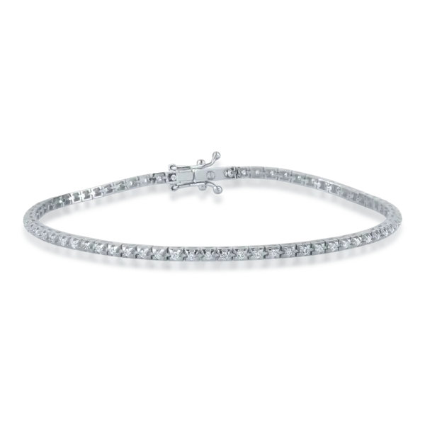 Bratara tennis din aur alb cu diamante de 0.5ct