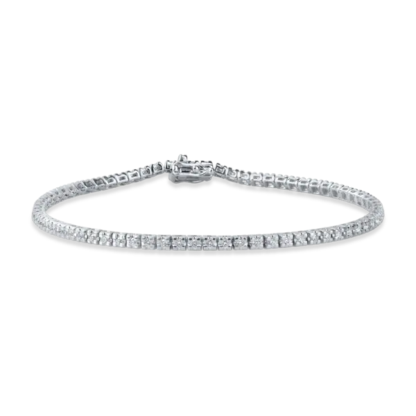 Bratara tennis din aur alb cu diamante de 0.9ct