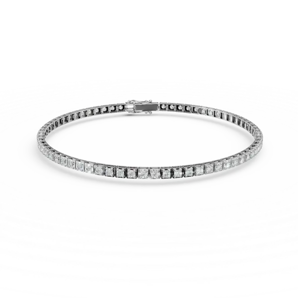Bratara tennis din aur alb cu diamante de 0.9ct
