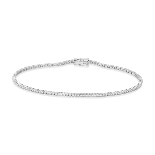 Bratara tennis din aur alb cu diamante de 1.1ct